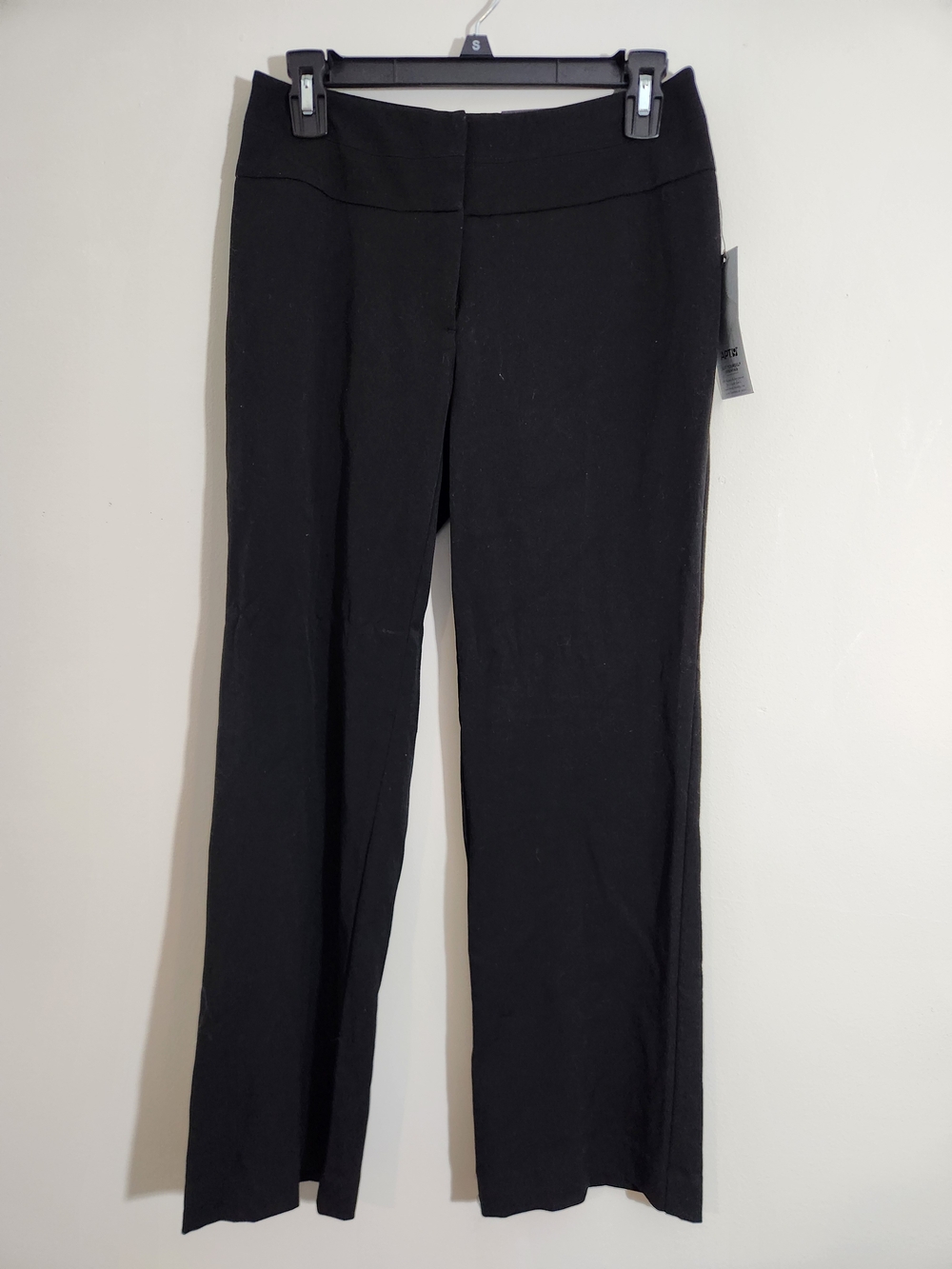 Apt. 9 Black Curvy Fit Trouser Leg Straight Dress Pants Petite Career Office